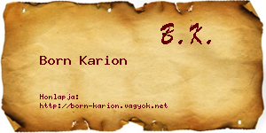 Born Karion névjegykártya